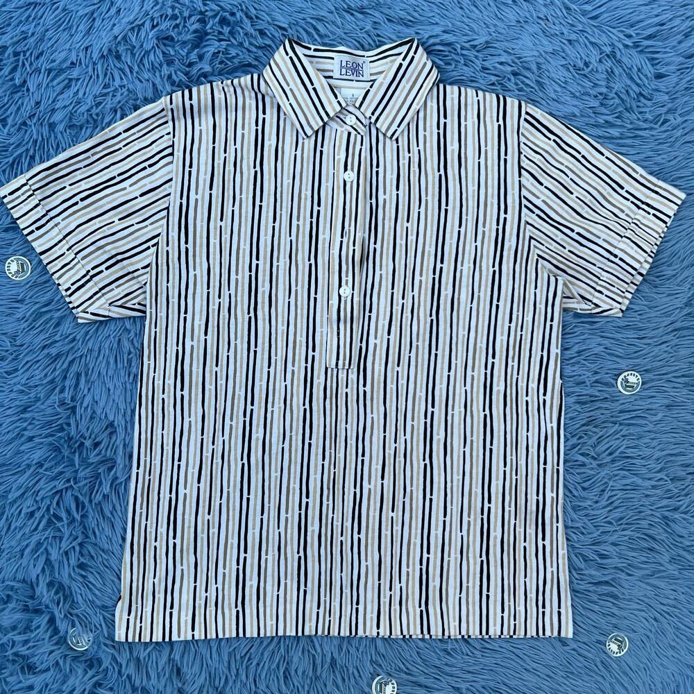 VINTAGE Leon Levins Button Up Collar Shirt Size Small Mens Retro Formal 90s